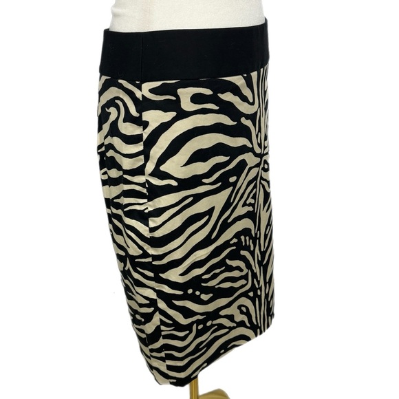 THE LIMITED Zebra Print Sleek Pencil Skirt Womens Sz 6 Beige Black High Rise - Picture 6 of 11